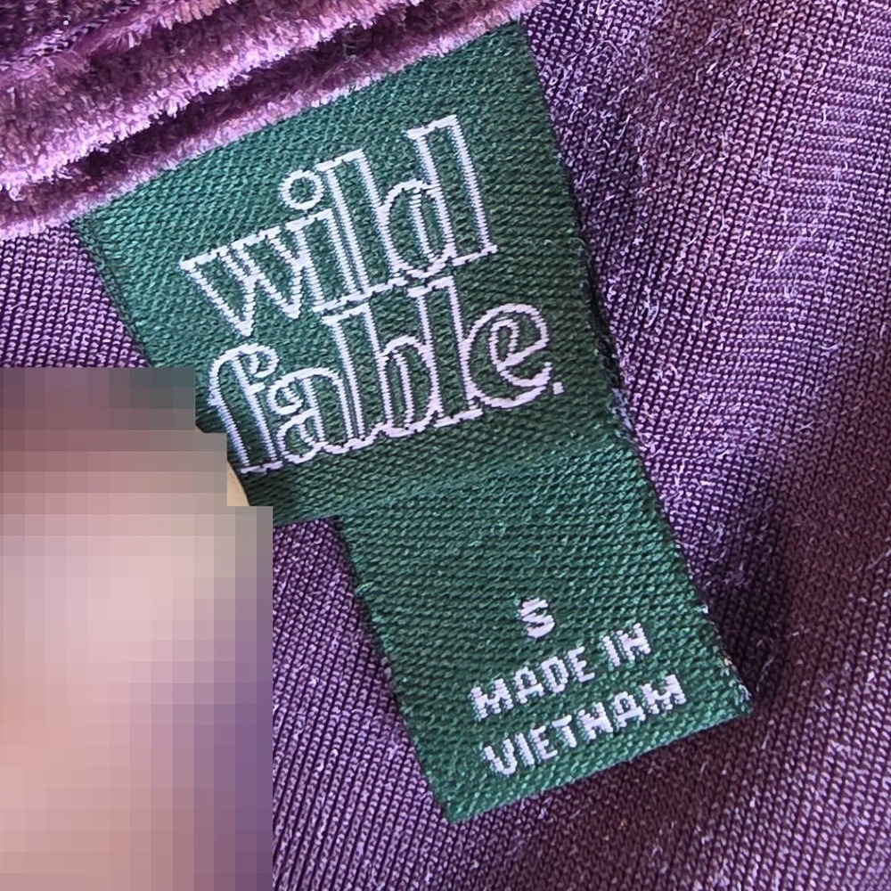 Wild Fable Purple Velvet Wide Leg Jumpsuit Surplice Wrap Spaghetti Strap Small - Picture 3 of 9